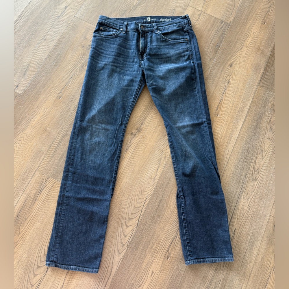 7 For All Mankind Men's Slim Straight Jeans - Dark Blue